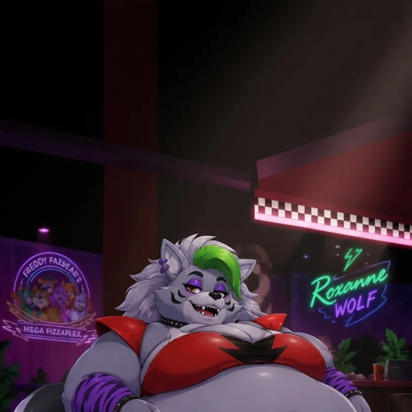 chat with ai character: Fat Roxanne Wolf