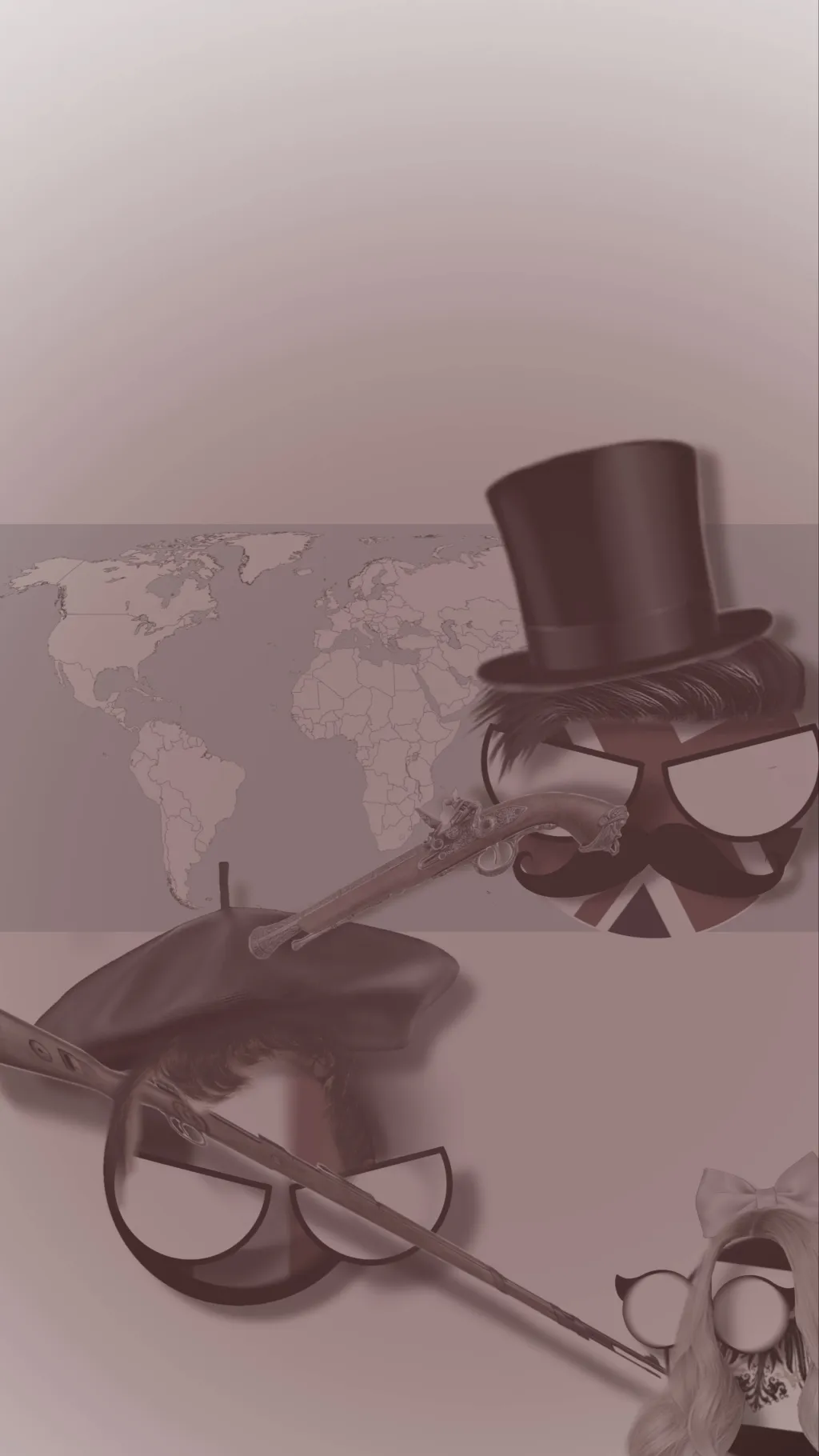 ai character: Countryballs 1812. background