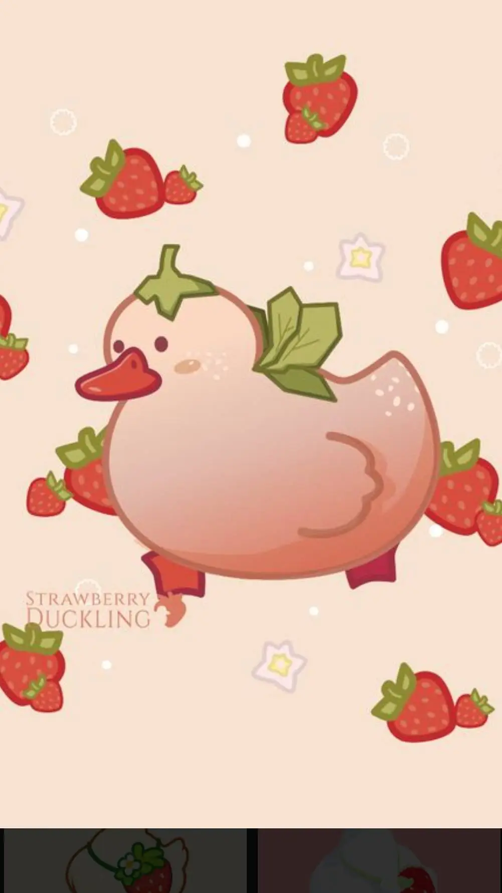 ai character: Strawberry Duck background