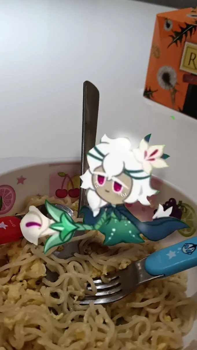 ai character: White Lily cookie background