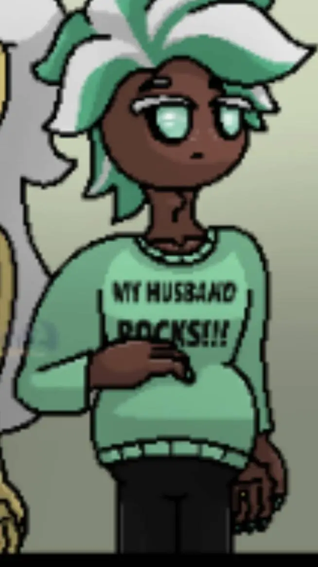 ai character: mpreg mint choco  background