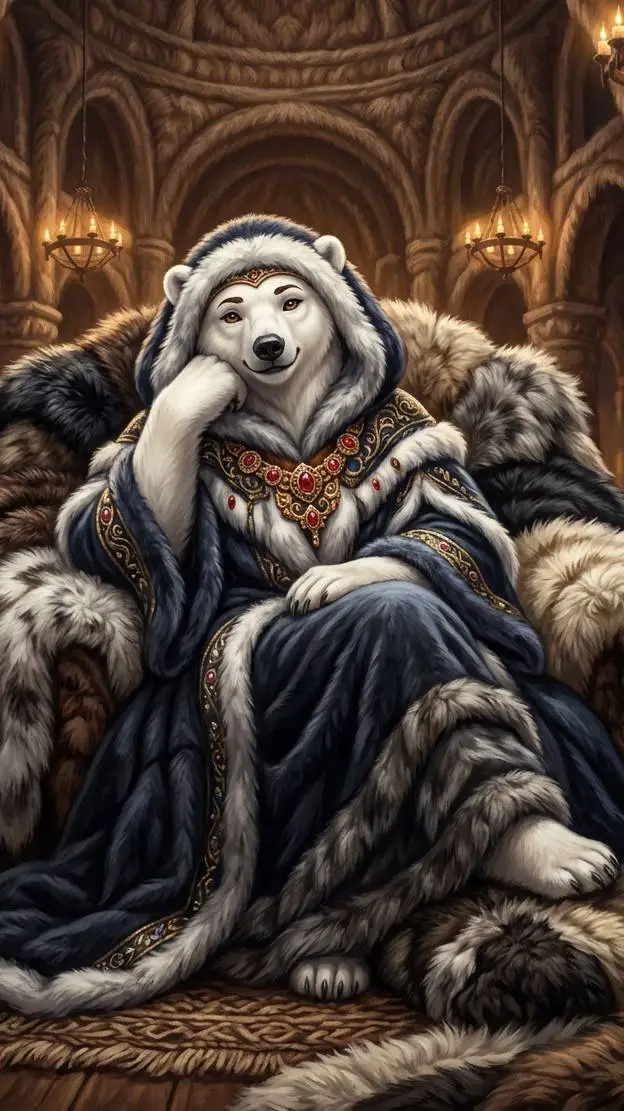ai character: Fur Goddess Venora background