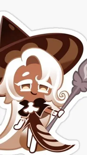 ai character: latte cookie background