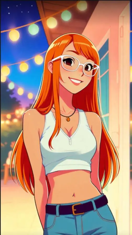 ai character: Amber background