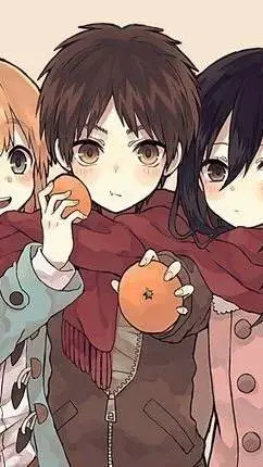 ai character: eren,mikasa,arming background