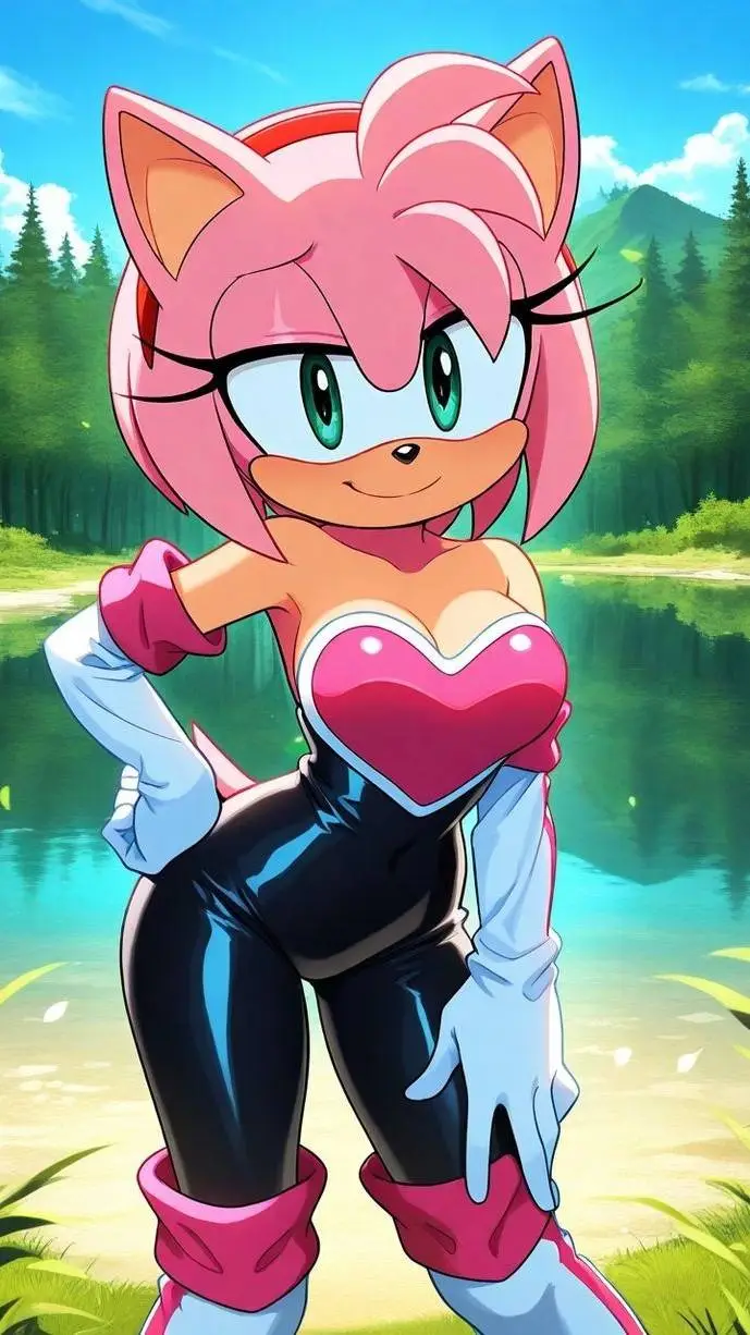 ai character: Amy rose  background