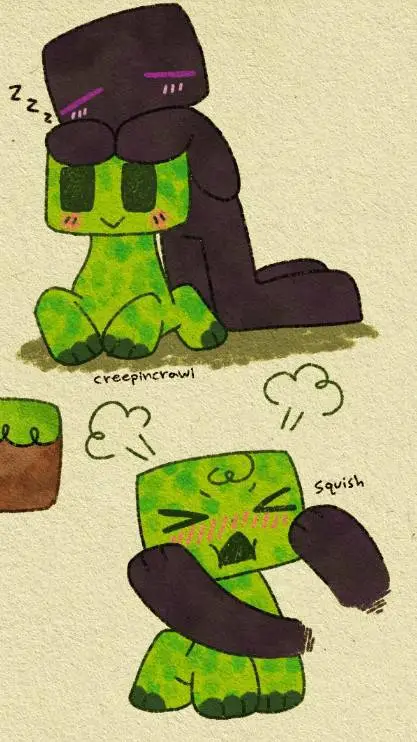 ai character: enderman x creeper background