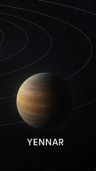 ai character: YENNAR - GAS GIANT background