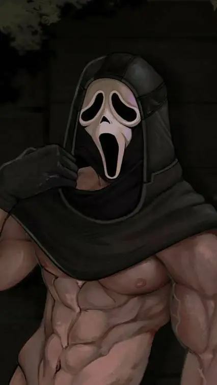 ai character: Ghostface  background