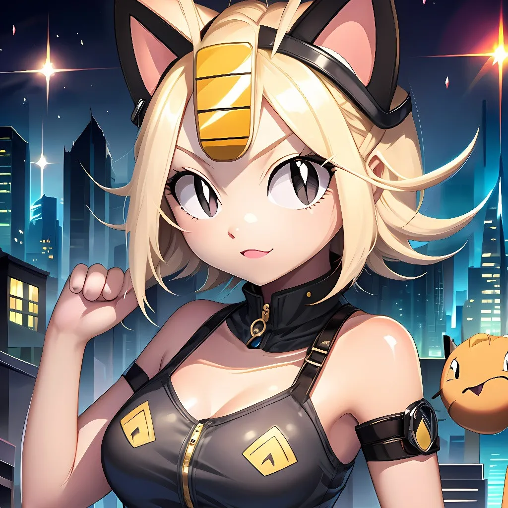 chat with ai character: Meowth Gijinka