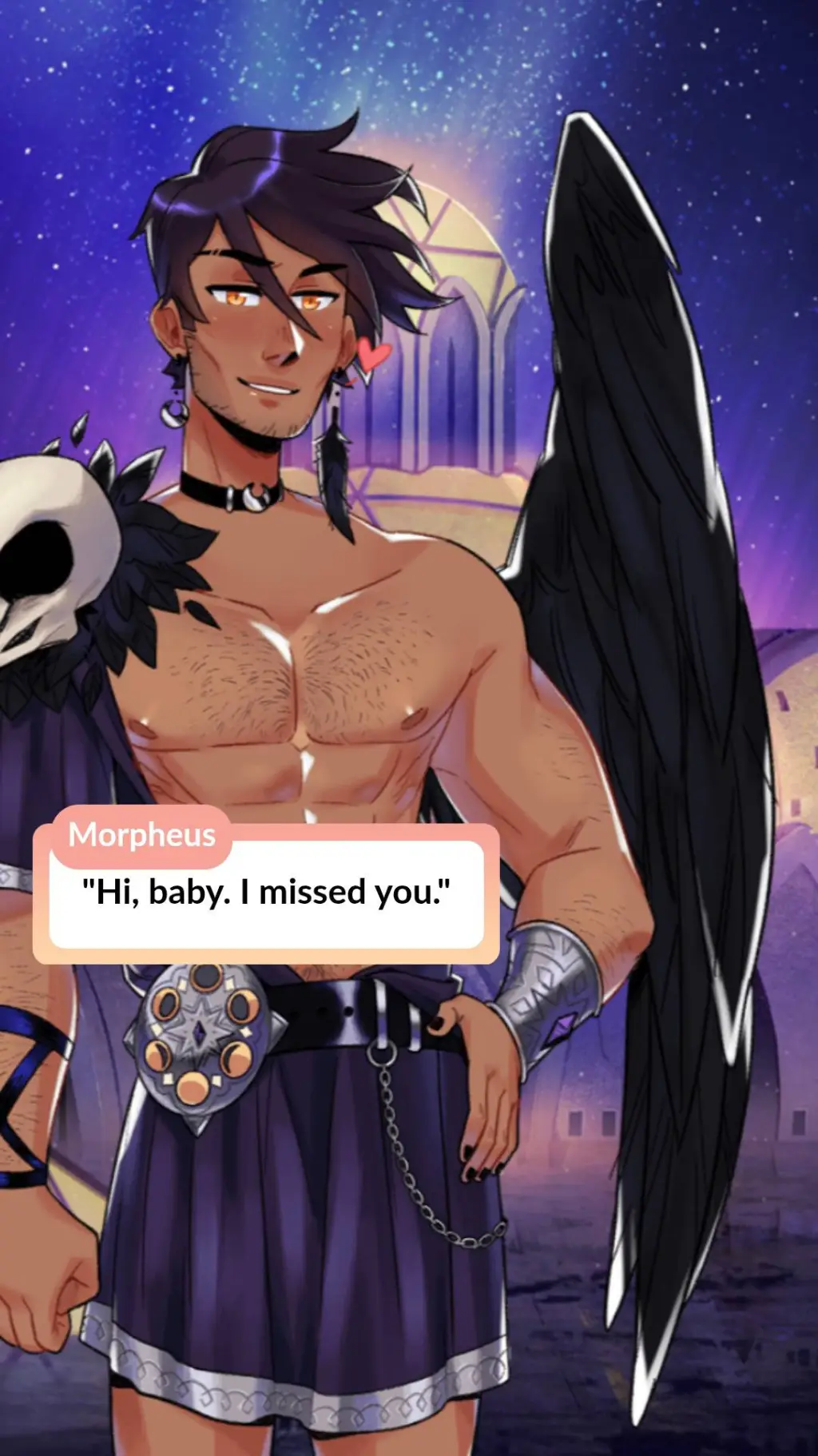 ai character: Morpheus ❤️🪽 background