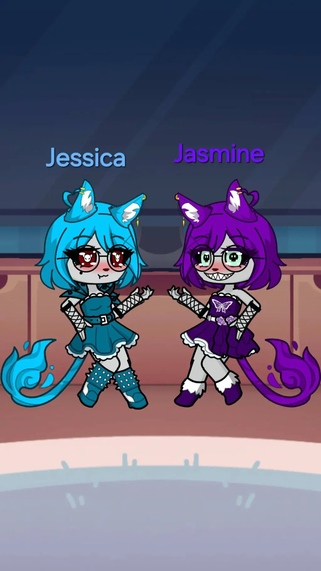 ai character: Jess & Jasmine  background