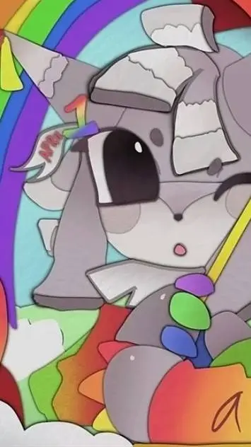 ai character: DW plushie Factory background