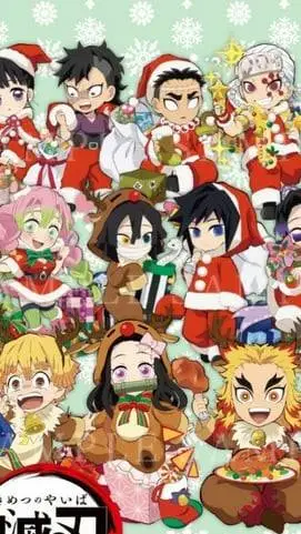 ai character: Kny Xmas  background