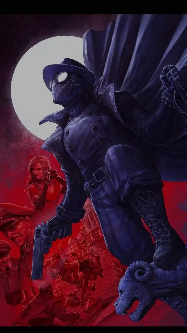 ai character: Spider noir  background