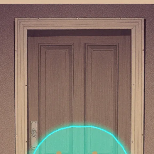 chat with ai character: Red yellow door
