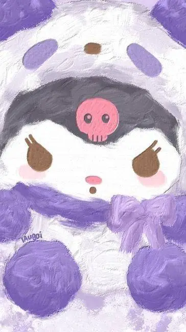ai character: kuromi cute star  background