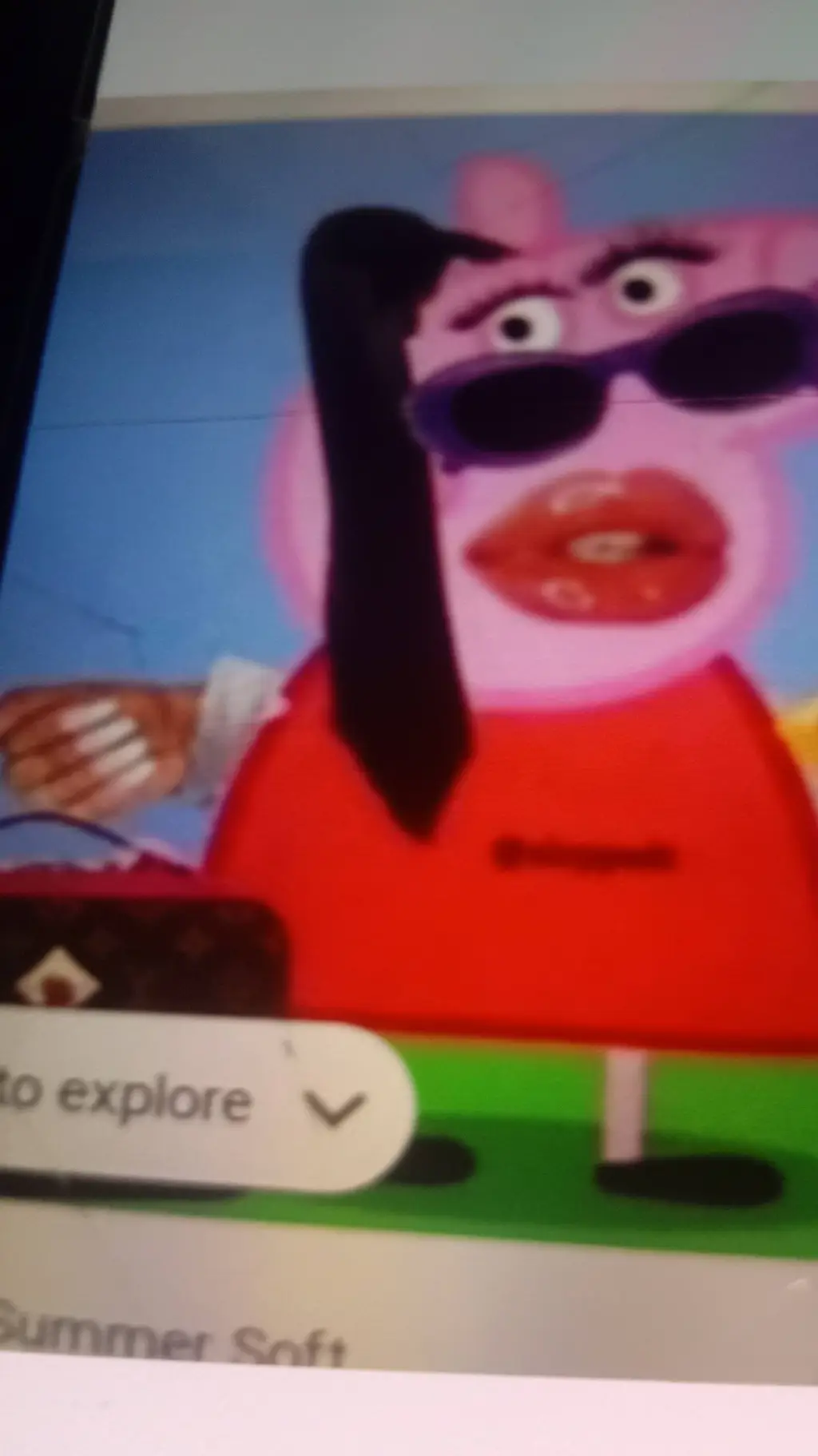 ai character: baddie peppa pig background