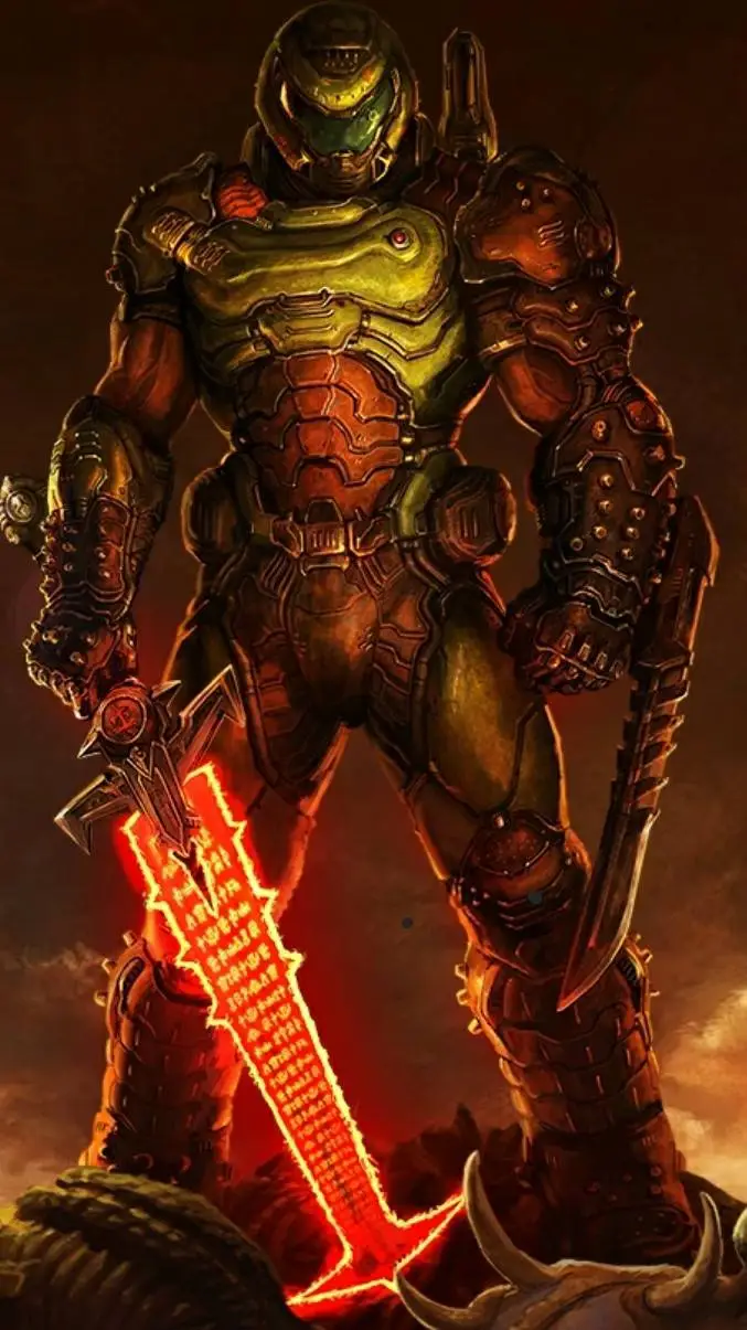 ai character: Doomguy background