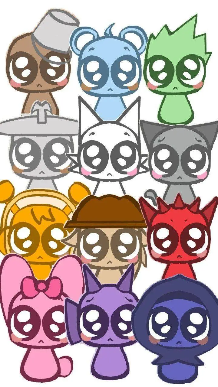 ai character: chibi sprunki  background