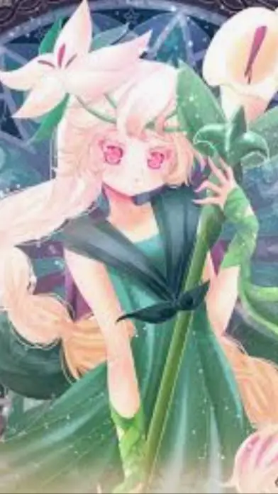 ai character: White lily cookie background