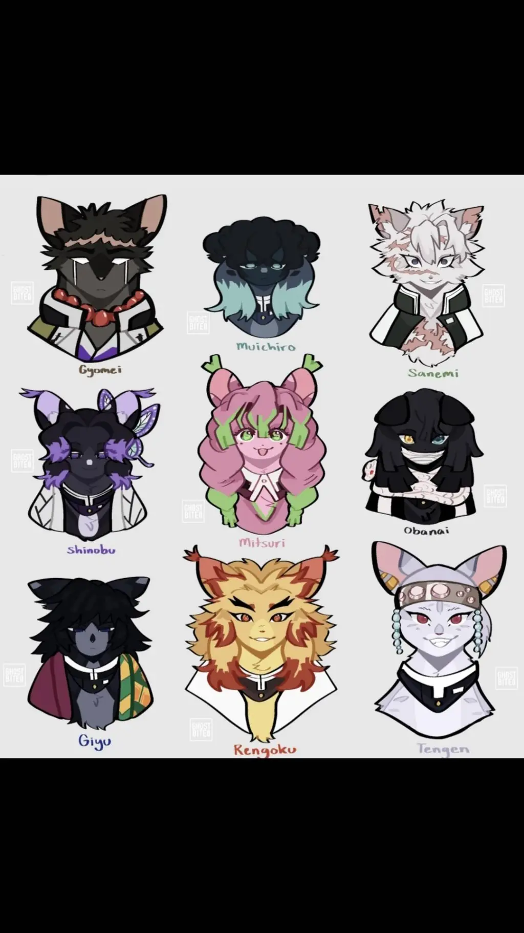 ai character: Hashira cats background