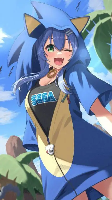 ai character: girl sonic  background