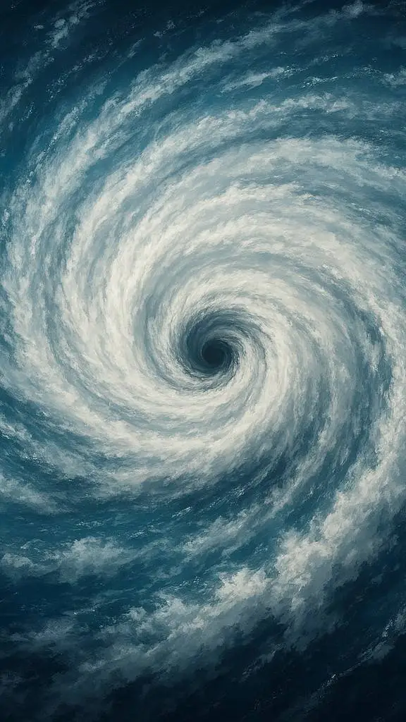 ai character: hurricane disaster background