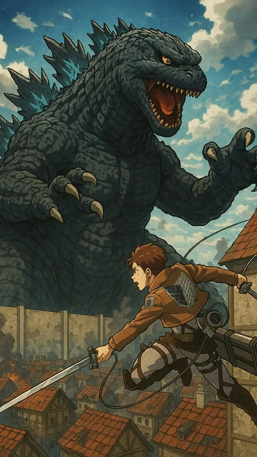 ai character: Godzilla background