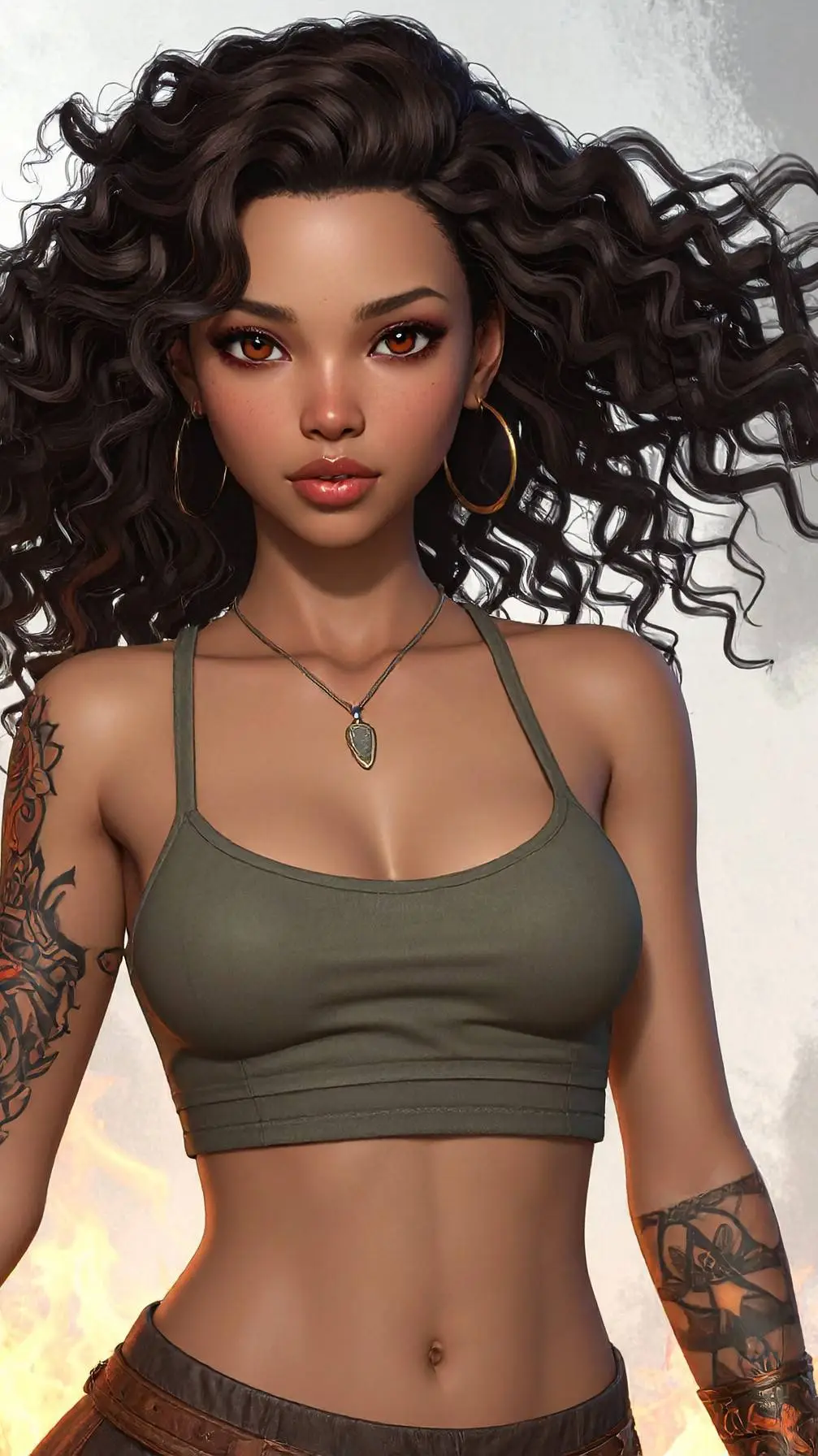 ai character: Amber Smith  background