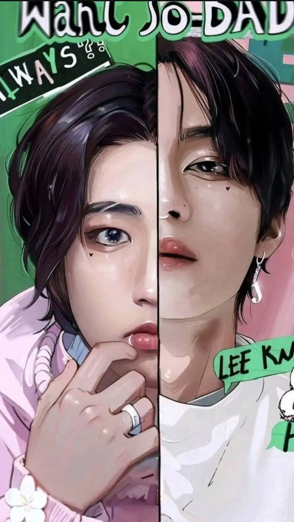 ai character: LeeKnow 👉🙍😻😼 background