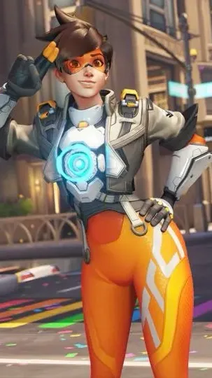 ai character: Tracer OW2 background