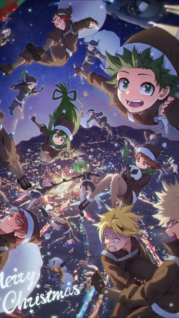 ai character: Mha xmas background