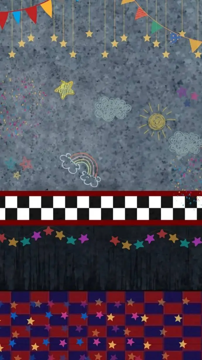 ai character: rainbow rocks background