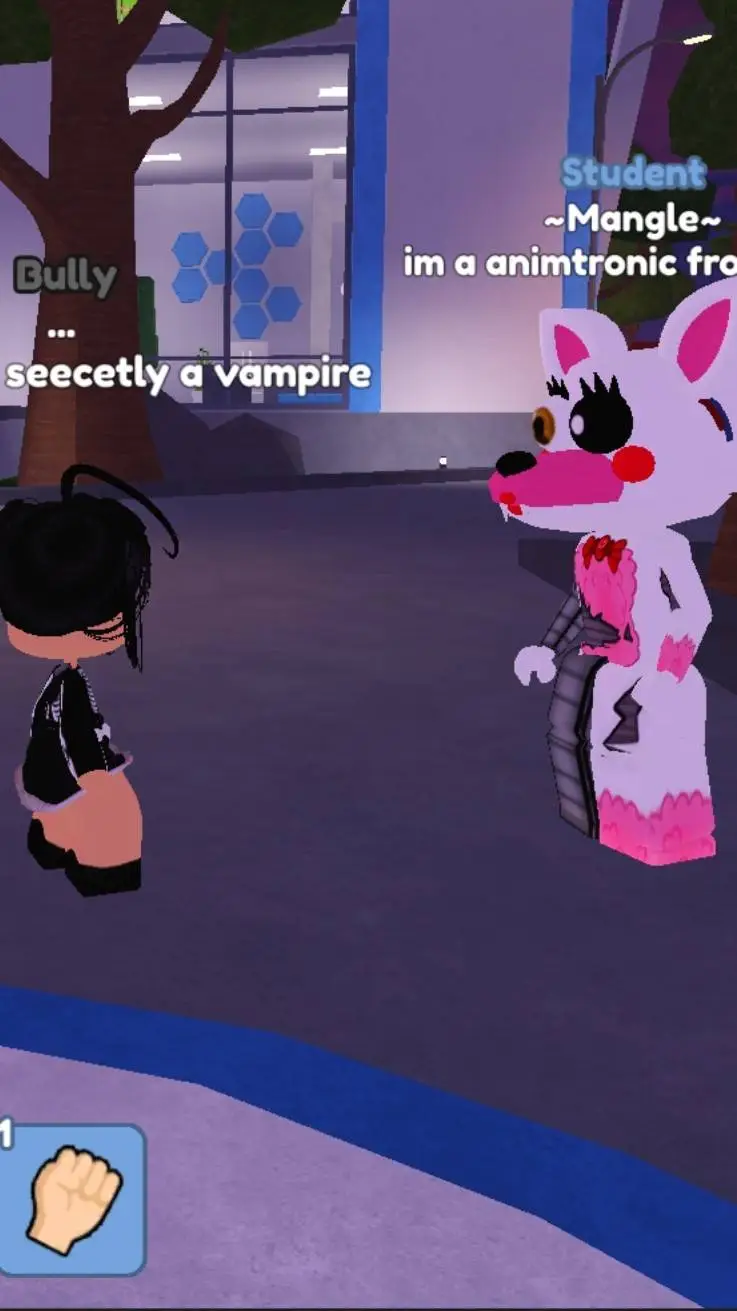 ai character: My school fight background