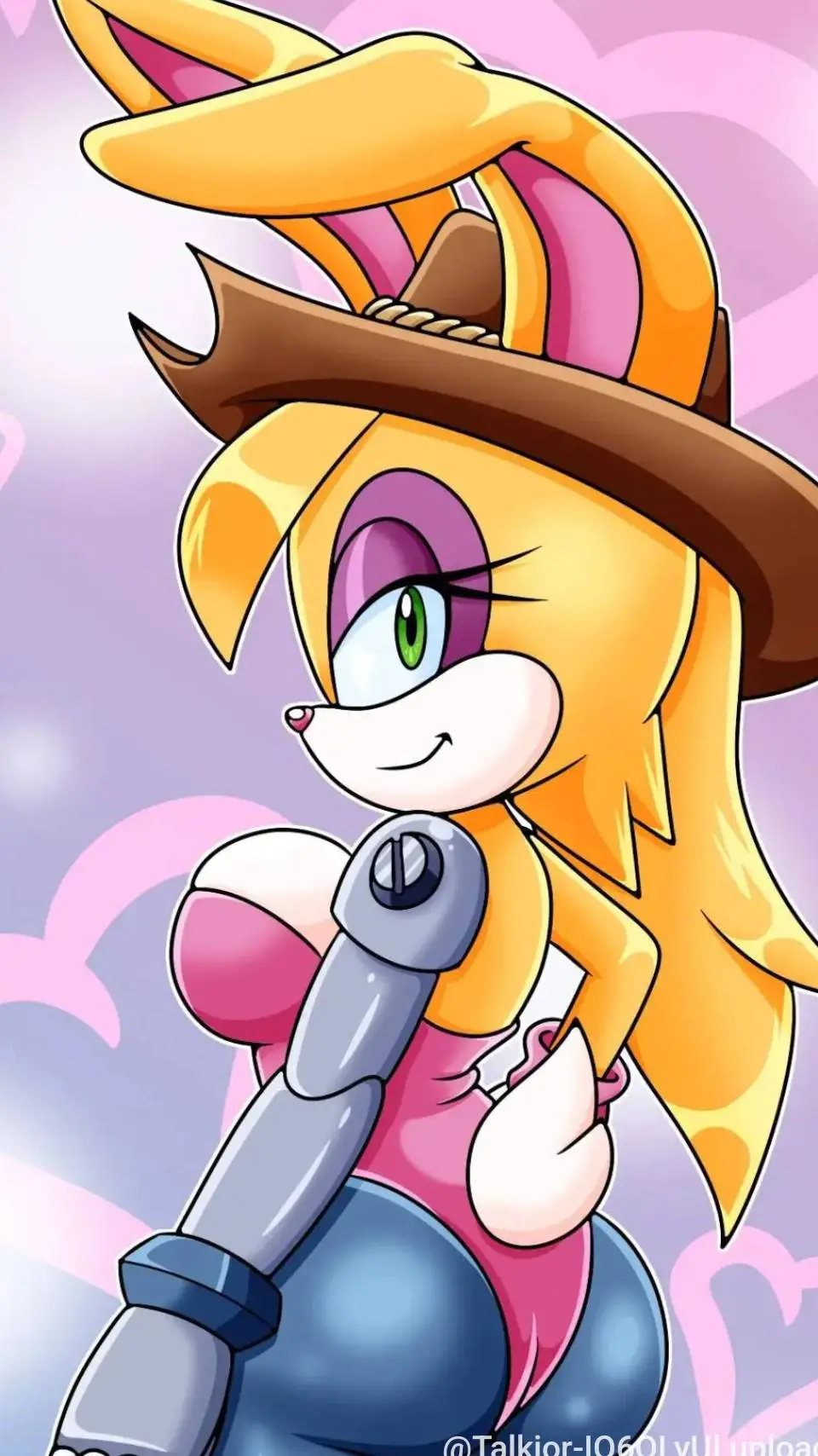 ai character: Bunnie the Rabbot  background