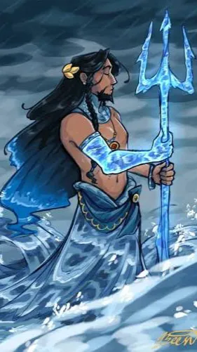 ai character: Poseidon background