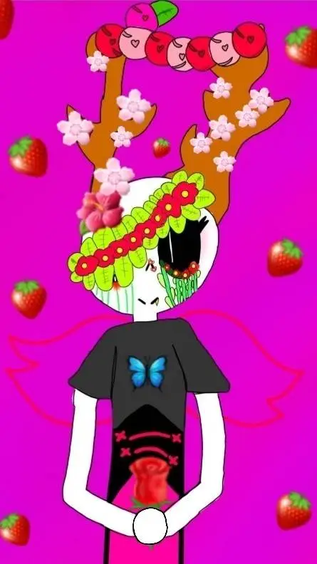 ai character: strawberry (my oc) background