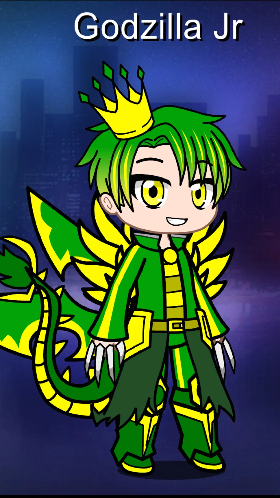 ai character: Godzilla Jr background