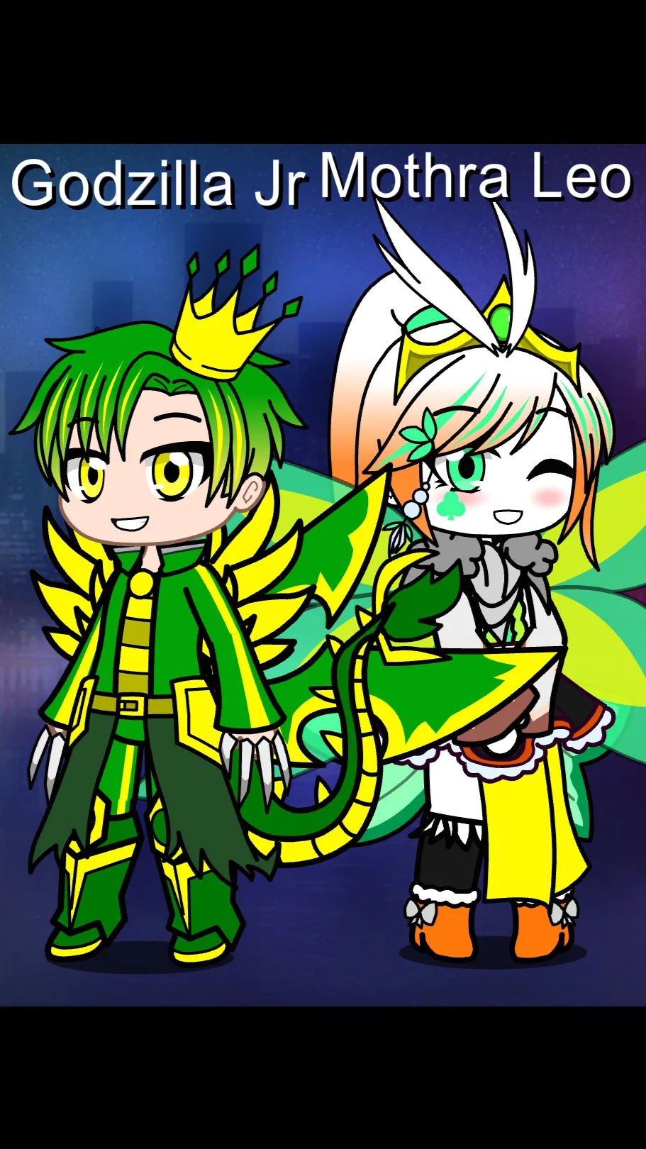 ai character: Godzilla Jr X Leo background