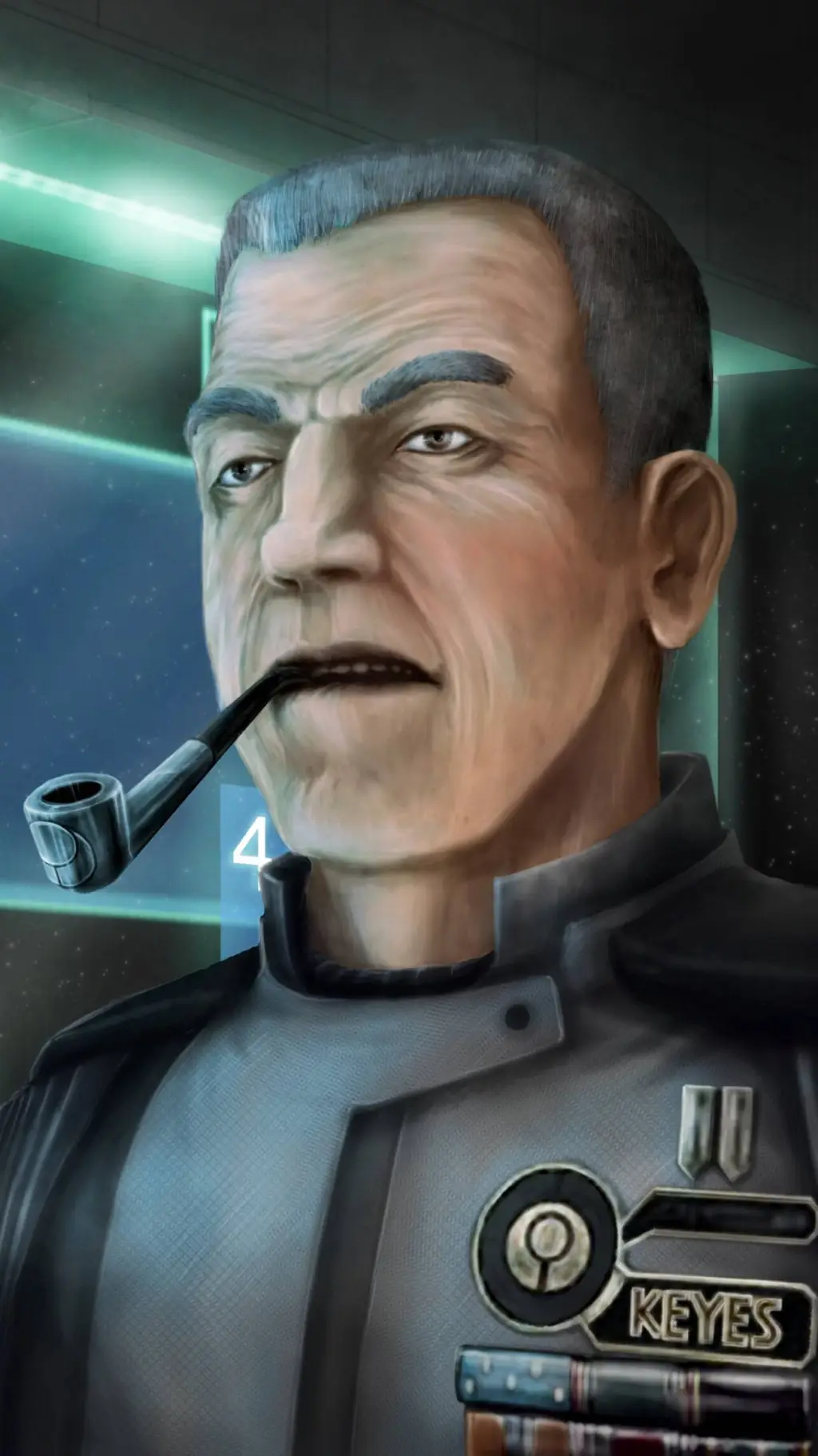 ai character: Captain keyes  background
