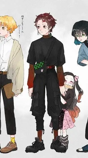 ai character: Tanjiro x friends background