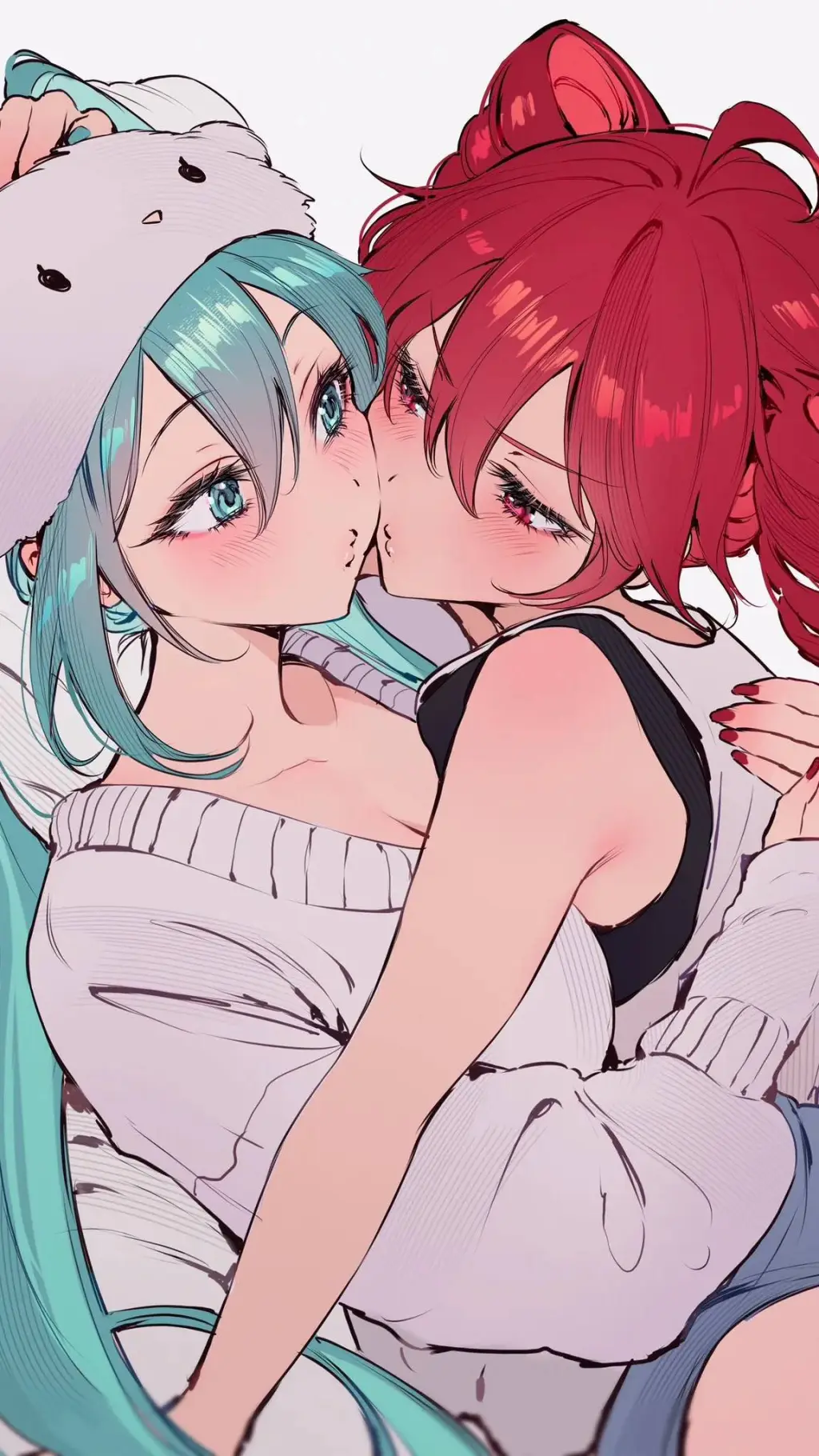 ai character: Miku And teto V2 background