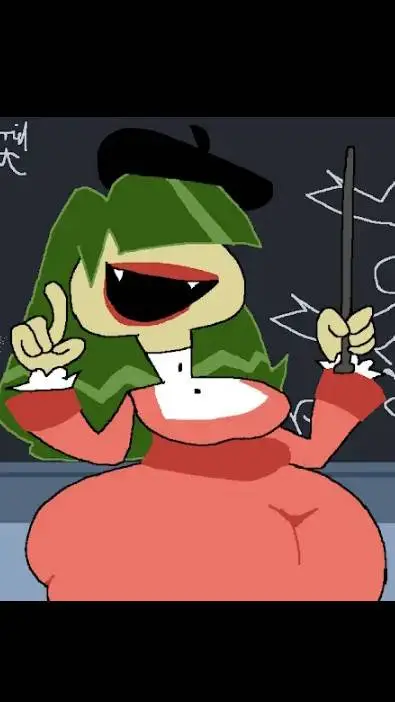 ai character: teacher lady fish background
