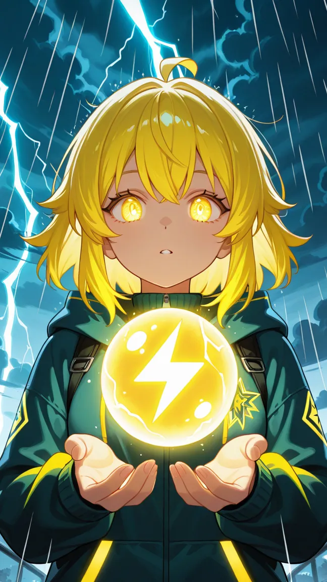 ai character: Lightning Goddess background