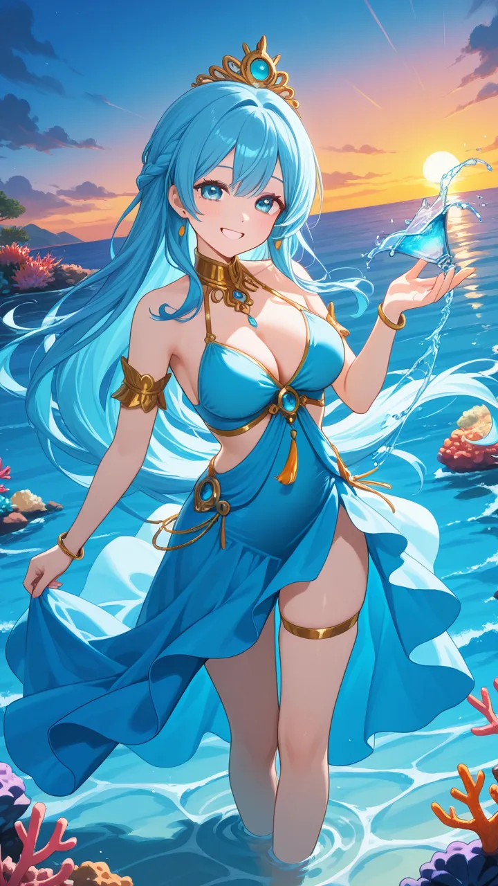ai character: Water Goddess background