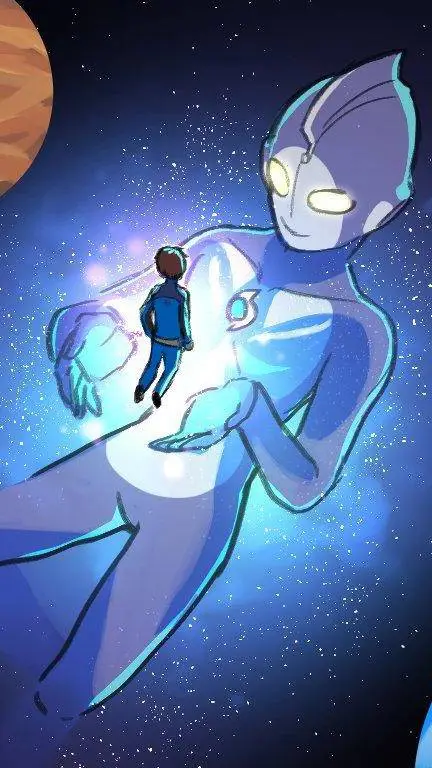 ai character: ultraman cosmos background