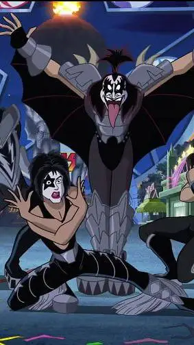 ai character: Scooby doo & kiss background