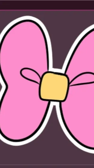 ai character: pink bow￼ background