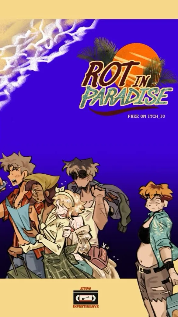 ai character: ROT IN PARADISE!! background